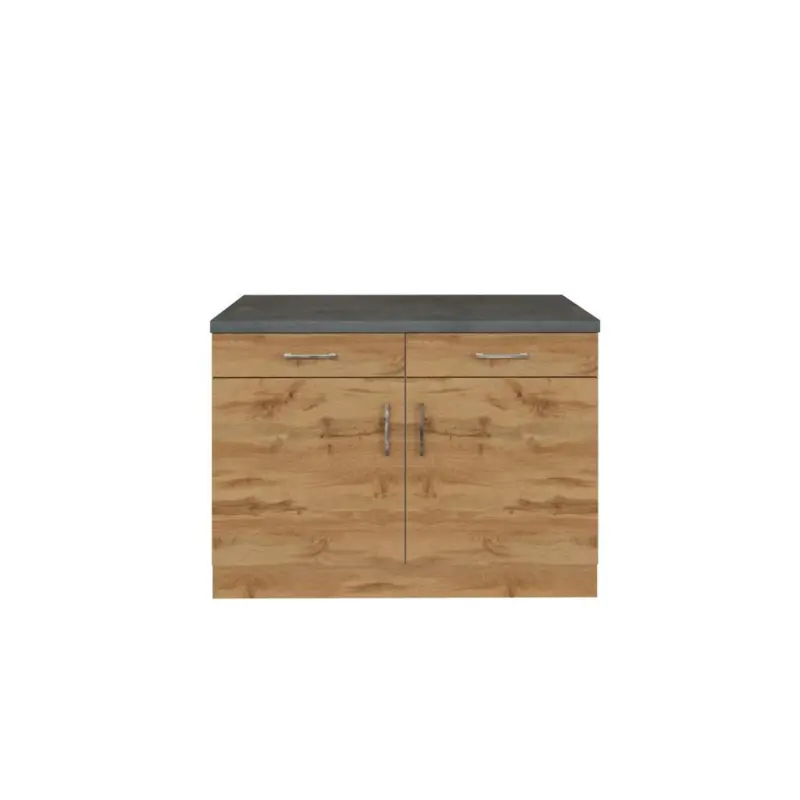 Küchenunterschrank B: 100 Cm Eiche Dekor/anthrazit