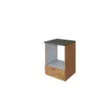 Möbelix Herdumbauschrank B: 60cm Eiche Dekor/grau + Arbeitsplatte