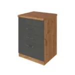 Möbelix Kochfeld-umbauschrank B: 60 Cm Anthrazit 3 Laden