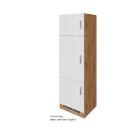 Kühlschrank-umbauschrank B: 60 Cm Weiß/ Eiche Dekor
