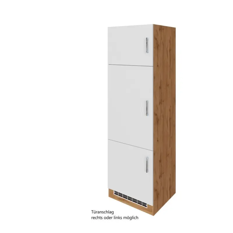 Kühlschrank-umbauschrank B: 60 Cm Weiß/ Eiche Dekor