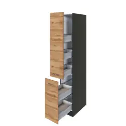 Apothekerschrank B: 30 Cm Eiche Dekor 2 Ausz&uuml;ge