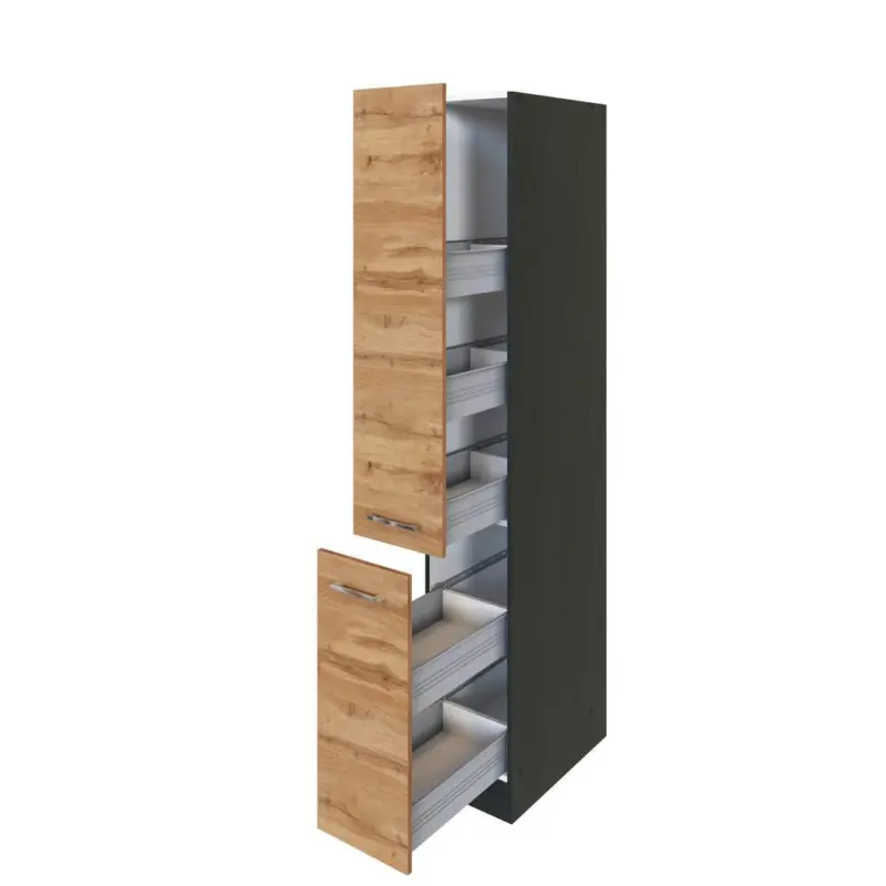 Apothekerschrank B: 30 Cm Eiche Dekor 2 Ausz&uuml;ge