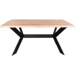 Esstisch Mit Echtholz-platte Mario 160x90 Cm Eiche/schwarz