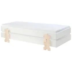 Stapelbett + Lattenrost 90x200 Cm Modulo Kiefer Massiv/weiß