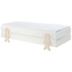Stapelbett + Lattenrost 90x200 cm Modulo Kiefer Massiv/Weiß