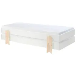 Stapelbett + Lattenrost 90x200 Cm Modulo Kiefer Massiv/weiß