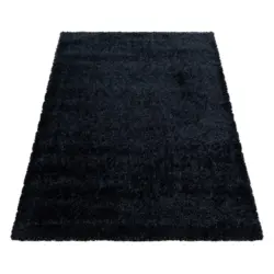 Hochflor Teppich Schwarz Brilliant 140x200 cm