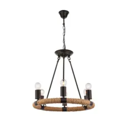 Hängeleuchte H: 126 cm 6-Flammig Kranzform