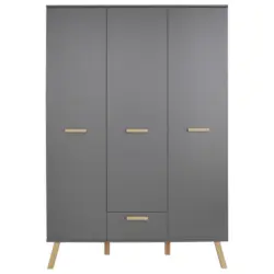 Drehtürenschrank Mit Lade B: 130 cm Mats, Anthrazit