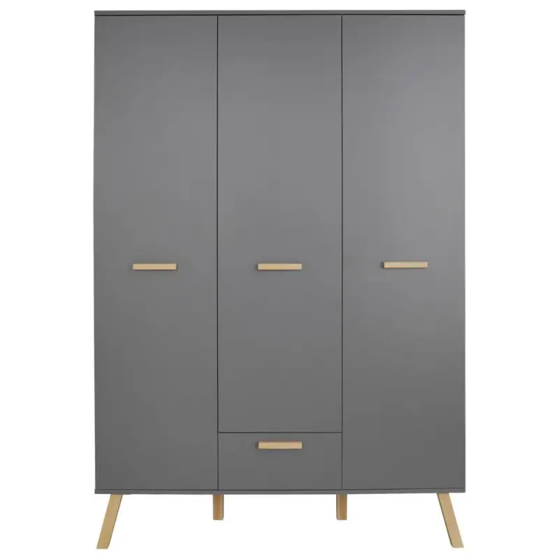 Drehtürenschrank Mit Lade B: 130 cm Mats, Anthrazit