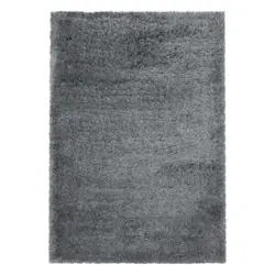 Hochflor Teppich Hellgrau Fluffy 140x200 cm