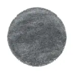 Möbelix Hochflor Teppich Hellgrau Fluffy Rund Ø 160 Cm
