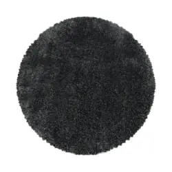 Hochflor Teppich Grau Fluffy Rund Ø 160 cm