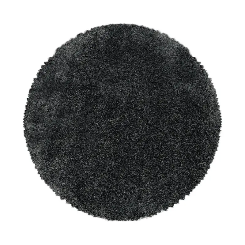 Hochflor Teppich Grau Fluffy Rund Ø 160 cm