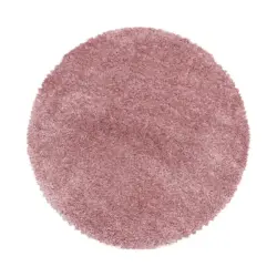 Hochflor Teppich Rosa Fluffy Rund Ø 160 Cm