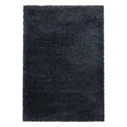 Hochflor Teppich Anthranzit Naturfaser Fluffy 160x230 Cm
