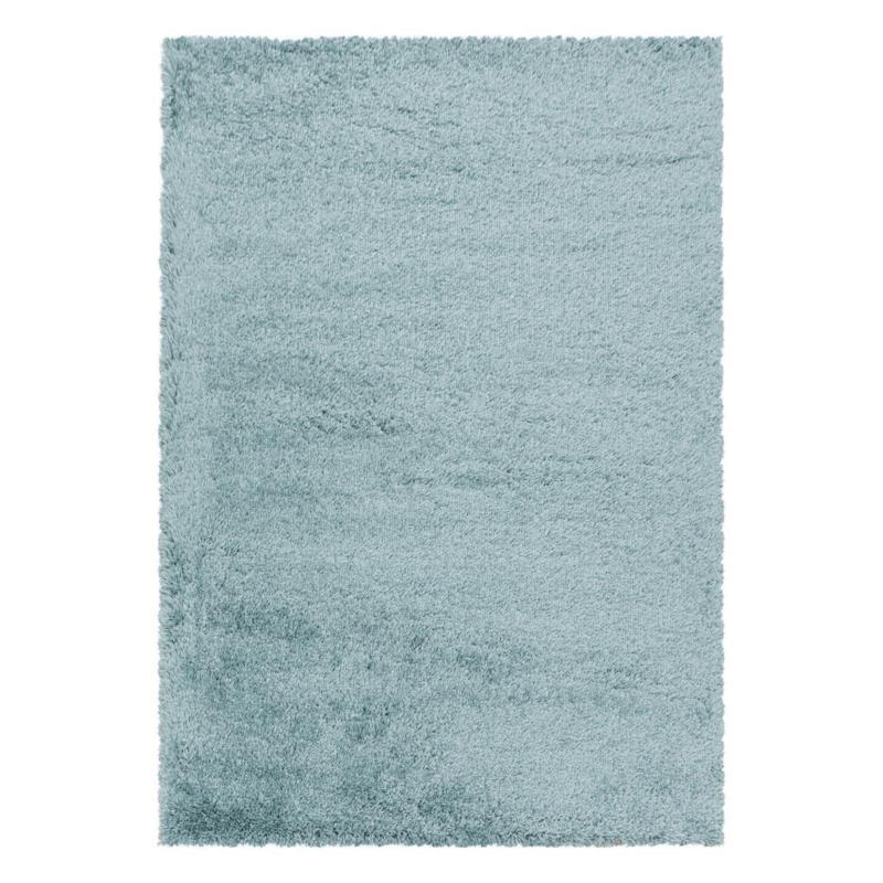 Hochflor Teppich Blau Naturfaser Fluffy 80x250 cm