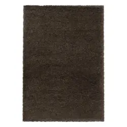 Hochflor Teppich Braun Naturfaser Fluffy 80x250 cm