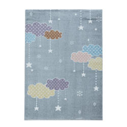 Kinderteppich Sterne & Woken Grau Lucky 80x150 cm