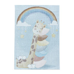 Kinderteppich Giraffe Blau Lucky 80x150 Cm