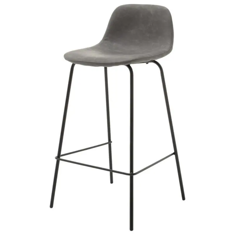 Barhocker Mit Lehne Roma Grau/schwarz