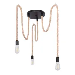 H&auml;ngeleuchte Ulleu H: 150 Cm 3-Flammig Mit Hanfseil