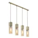 M&ouml;belix H&auml;ngeleuchte H: 156 cm 4-Flammig, Messingfarben