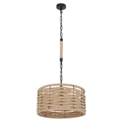 Hängeleuchte H: 156 cm 1-Flammig mit Hanfseil