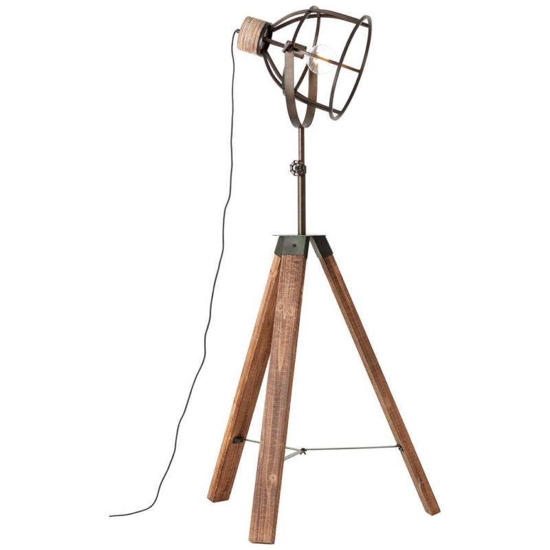 Stehlampe Matrix Wood Schwarz/dunkelbraun Drehbar
