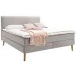 Möbelix Boxspringbett mit Topper 180x200 Greta Hellgrau