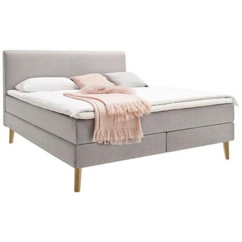 Boxspringbett mit Topper 180x200 Greta Hellgrau