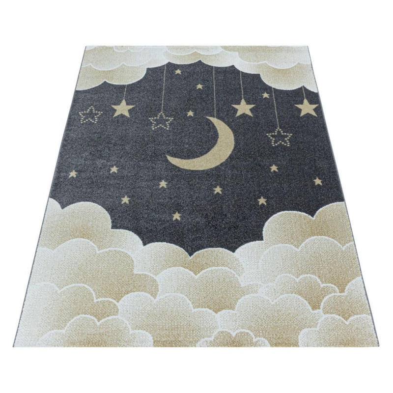 Kinderteppich Wolken-Mond Gelb Funny Yellow 160x230 cm