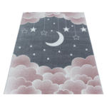 Möbelix Kinderteppich Wolken-Mond Rosa Funny Pink 160x230 cm