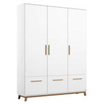 Möbelix Drehtürenschrank 136 cm Carlsson Weiß