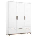 Möbelix Drehtürenschrank 136 cm Carlsson Weiß