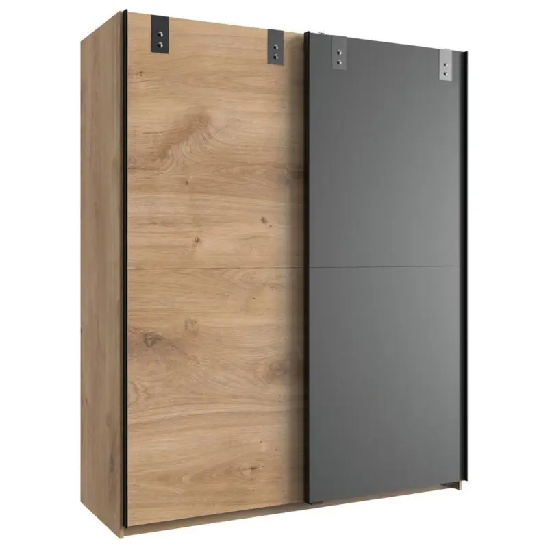 Schwebetürenschrank B: 135 Cm Liverpool, Eiche Dekor/graphit