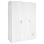 Möbelix Drehtürenschrank+ Schubladen B: 121 cm Base 3, Weiß