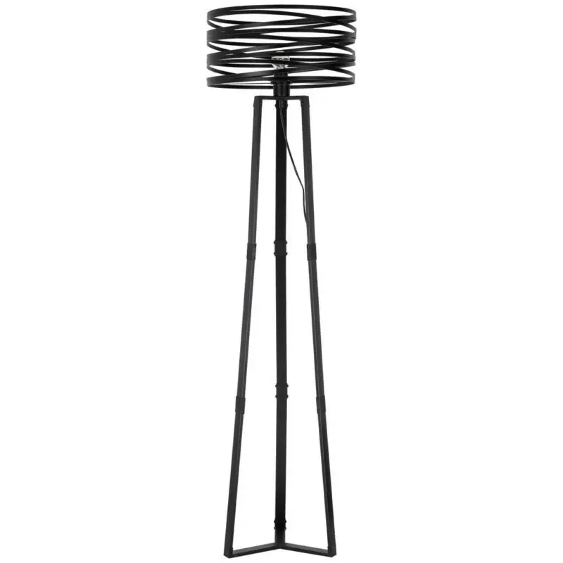 Stehlampe Lilien Schwarz Mit Fu&szlig;schalter Modern