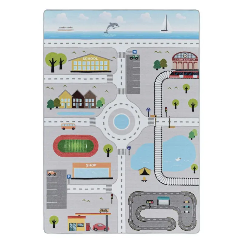 Spielteppich Straße Grau/Bunt Play 160x230 cm