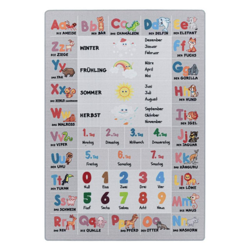 Kinderteppich Grau Play 120x170 cm