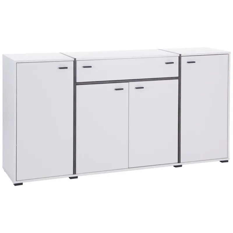 Kommode B: 187,5 Cm Miri, Weiß/betonoptik