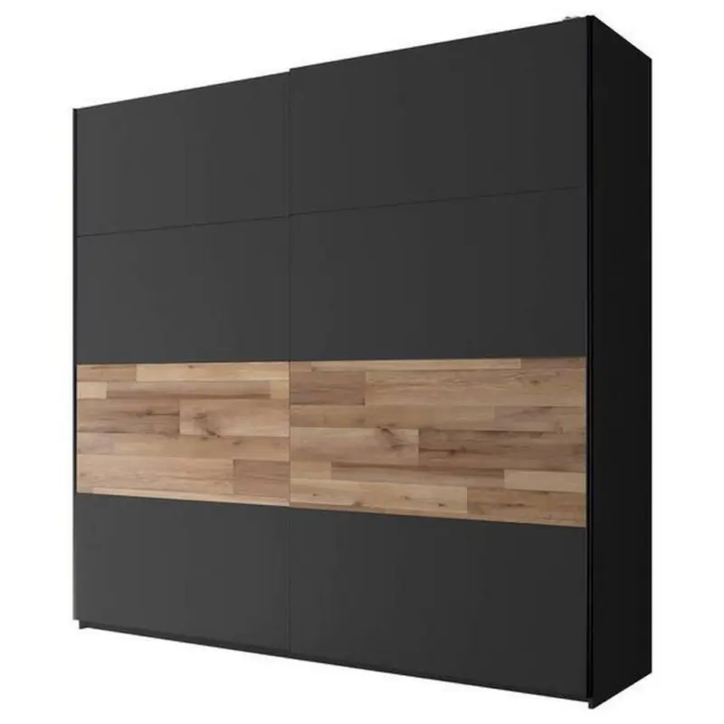 Schwebetürenschrank B: 215 Cm Medina, Graphit/eiche Dekor