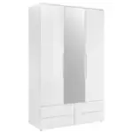 Möbelix Drehtürenschrank Mit Spiegel B: 126 Cm Spice, Weiß