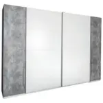 Möbelix Schwebetürenschrank B: 270 cm Match 2, Betonoptik/Weiß