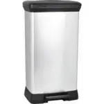 Möbelix Mülleimer Deco mit Deckel 50 L Kunststoff Schwarz/Silber