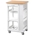 Möbelix Servierwagen Holz Dekor/ Weiß Mit 3 Ablagen + Lade