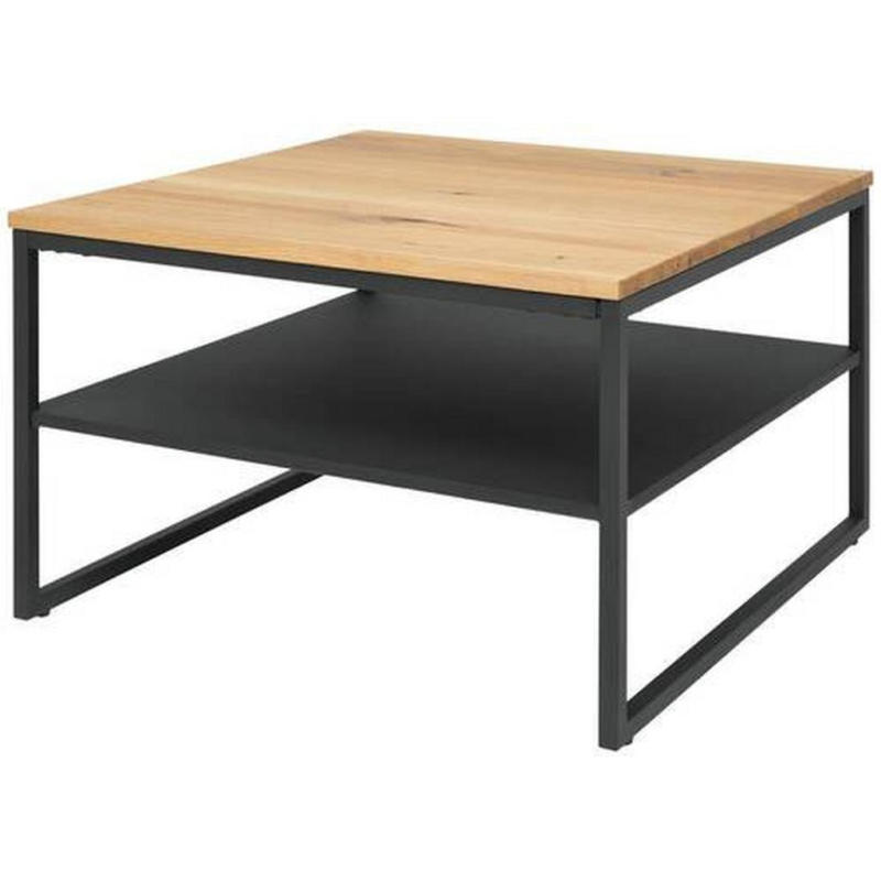 Couchtisch Mit Ablage Vermont 1, Eiche Massiv/schwarz