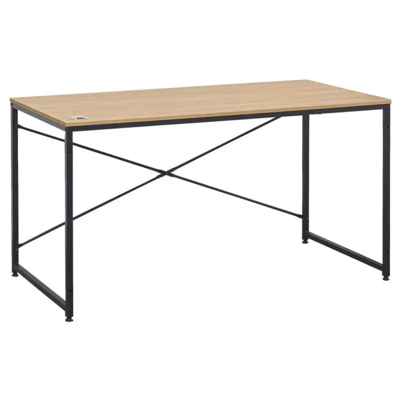 Schreibtisch B 120 H 75 Cm Erich, Eiche Dekor/schwarz