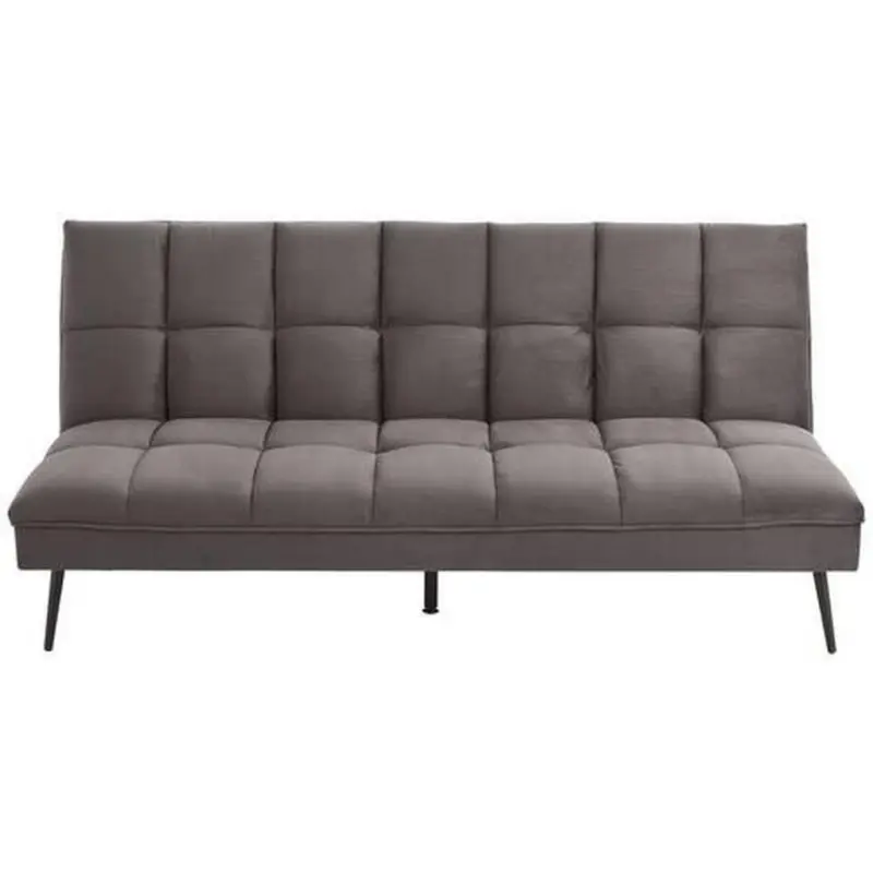 3-Sitzer-Sofa mit Schlaffunkt. Pur Grau Samtbezug
